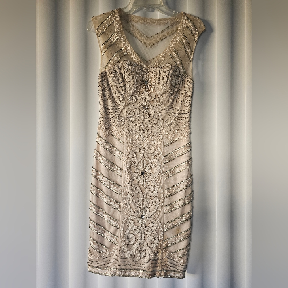 Champagne Cocktail Dress. Sue Wong  size 2